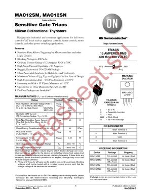 MAC12SN datasheet  